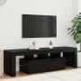 Mueble de TV con luces LED roble negro 140x36,5x40 cm