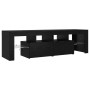 Mueble de TV con luces LED roble negro 140x36,5x40 cm