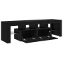 Mueble de TV con luces LED roble negro 140x36,5x40 cm