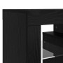 Mueble de TV con luces LED roble negro 140x36,5x40 cm