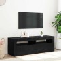 Mueble de TV con luces LED roble negro 120x35x40 cm