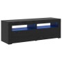 Mueble de TV con luces LED roble negro 120x35x40 cm