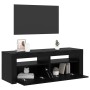 Mueble de TV con luces LED roble negro 120x35x40 cm
