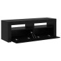 Mueble de TV con luces LED roble negro 120x35x40 cm