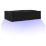 Mueble de TV con luces LED Roble Negro 60x35x15,5 cm