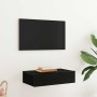 Mueble de TV con luces LED Roble Negro 60x35x15,5 cm