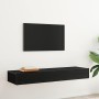 Muebles de TV con luces LED (2 unidades), roble negro, 60 x 35