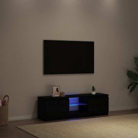 Mueble de TV con luces LED roble negro 120x30x36 cm en Muebles TV | Comprar online en Foro24
