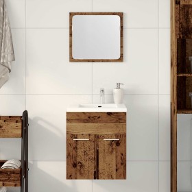 Juego de muebles de baño 2 piezas madera ingeniería envejecida en Muebles de baño | Comprar online en Foro24