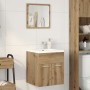 Juego de muebles baño 2 piezas madera ingeniería roble artisan en Muebles de baño | Comprar online en Foro24