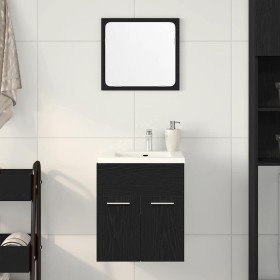 Juego de muebles de baño 2 pzas roble negro Madera ingeniería en Muebles de baño | Comprar online en Foro24