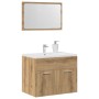 Juego de muebles baño 2 piezas madera ingeniería roble artisan