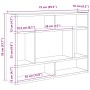 Estante de pared de madera vieja 75x16x55 cm Madera ingeniería