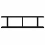 Estantes de pared 2uds roble negro 75x18x20cm madera ingeniería