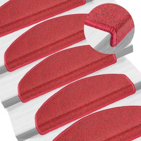 Felpudos para escaleras 15 unidades 65x24x4 cm Burdeos