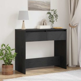 Mesa consola roble negro 89x41x76,5 cm madera de ingeniería