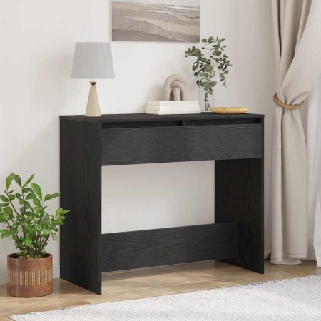Mesa consola roble negro 89x41x76,5 cm madera de ingeniería
