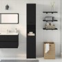 Gabinete de Baño con estante Roble negro 32 x 34 x 188.5 cm