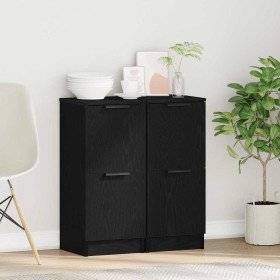 Vitrina 2 pcs Roble negro 30 x 30 x 70 cm Madera contrachapada en Aparadores | Comprar online en Foro24
