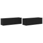 Gabinete de TV 2 pcs Negro 100 x 30 x 30 cm