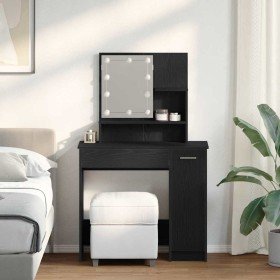 Mesa de tocador con cajón Roble negro 86.5 x 35 x 136 cm