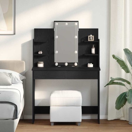 Mesa de tocador con cajón Roble negro 96 x 40 x 142 cm