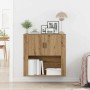 Mueble de pared con estante Roble artisan 80 x 33 x 80 cm