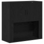 Mueble de pared con estante Roble negro 80 x 33 x 80 cm