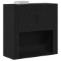 Mueble de pared con estante Roble negro 80 x 33 x 80 cm