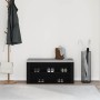 Banco zapatero roble negro 100x35x45 cm madera de ingeniería