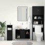 Mueble para lavabo roble negro 80x33x60 cm madera de ingeniería