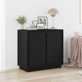 Buffet moderno Roble negro 80 x 34 x 75 cm Madera contrachapada