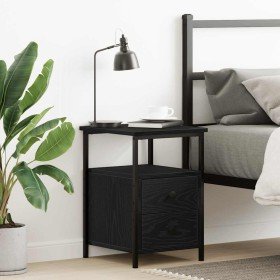 Mesilla de noche roble negro 34x35,5x50 cm madera de ingeniería en Mesitas de noche | Comprar online en Foro24