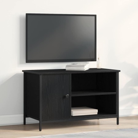 Gabinete de TV Roble negro 80 x 40 x 50 cm Madera contrachapada