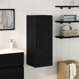 Armario de pared roble negro 34,5x34x90 cm madera de ingeniería