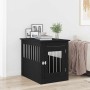 Mueble para jaula de perro de roble negro, 75 x 55 x 65 cm