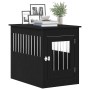 Mueble para jaula de perro de roble negro, 80 x 55 x 68 cm
