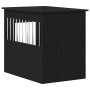 Mueble para jaula de perro de roble negro, 80 x 55 x 68 cm