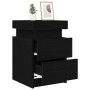 Cabinet de Noche con cajón 2 pcs Roble negro 35 x 39 x 55 cm