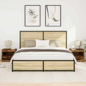 Cabinet de Noche con cajón 2 pcs Madera vieja 50 x 40 x 45 cm en Mesitas de noche | Comprar online en Foro24