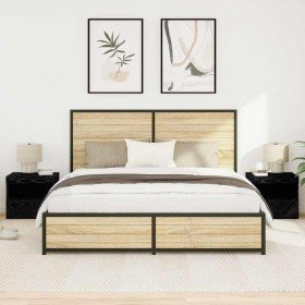 Cabinet de Noche con cajón 2 pcs Roble negro 50 x 40 x 45 cm en Mesitas de noche | Comprar online en Foro24