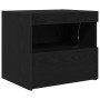 Cabinet de Noche con cajón 2 pcs Roble negro 50 x 40 x 45 cm