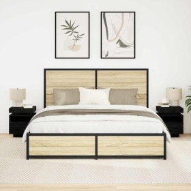 Cabecero con cajón 2 pcs Roble negro 40 x 39 x 48.5 cm