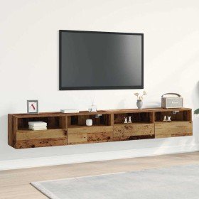 Mueble de TV Montado en la Pared 2 pcs Madera Vieja en Muebles TV | Comprar online en Foro24