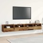 Mueble de TV Montado en la Pared 2 pcs Madera Vieja 100x30x30cm