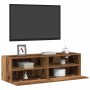 Mueble de TV Montado en la Pared 2 pcs Madera Vieja 100x30x30cm