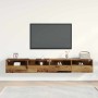 Mueble de TV Montado en la Pared 2 pcs Madera Vieja 100x30x30cm
