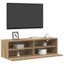 Mueble de TV Montado en la Pared Roble artisan 100x30x30cm
