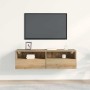 Mueble de TV Montado en la Pared Roble artisan 100 x 30 x 30 cm en Muebles TV | Comprar online en Foro24