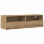 Mueble de TV Montado en la Pared 2 pcs Roble artisan
